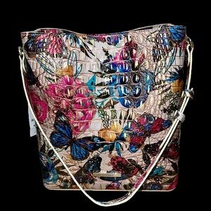 NWT Brahmin CELINA Bucket Bag, Mariposa, Florals and Butterflies